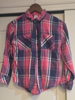 Arizona Jean Company Pink & Purple Plaid Button-Down Shirt